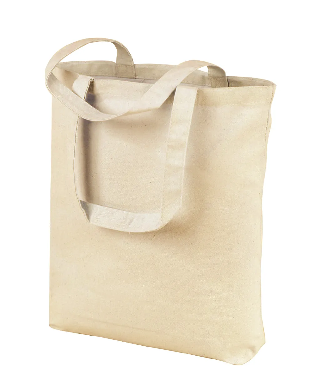 12 ct Organic Cotton Canvas Grocery Tote Bags W/Gusset - By Dozen