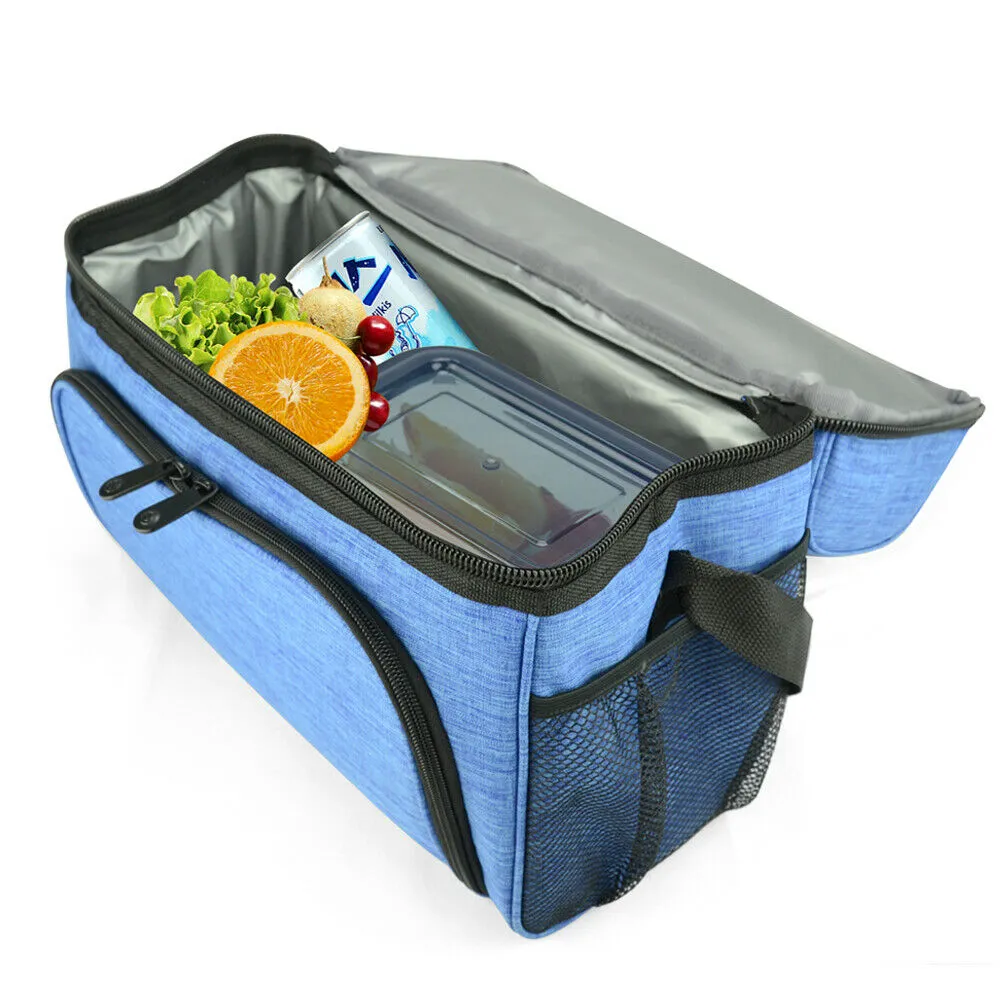 19L Dual Compartment Insulated Lunch Bag Cooler Bag - Blue