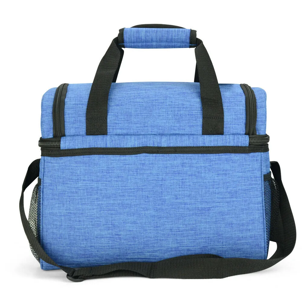 19L Dual Compartment Insulated Lunch Bag Cooler Bag - Blue