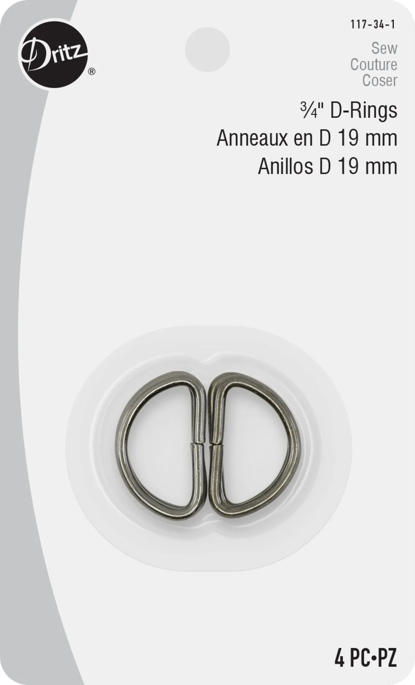 3/4" D-Rings, 4 pc