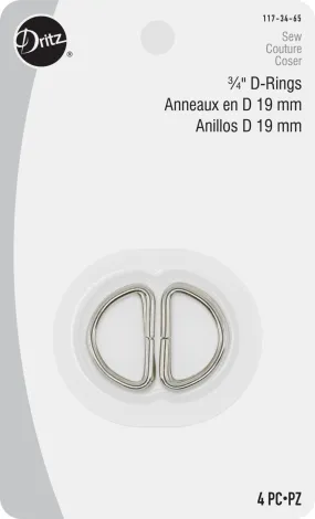 3/4" D-Rings, 4 pc