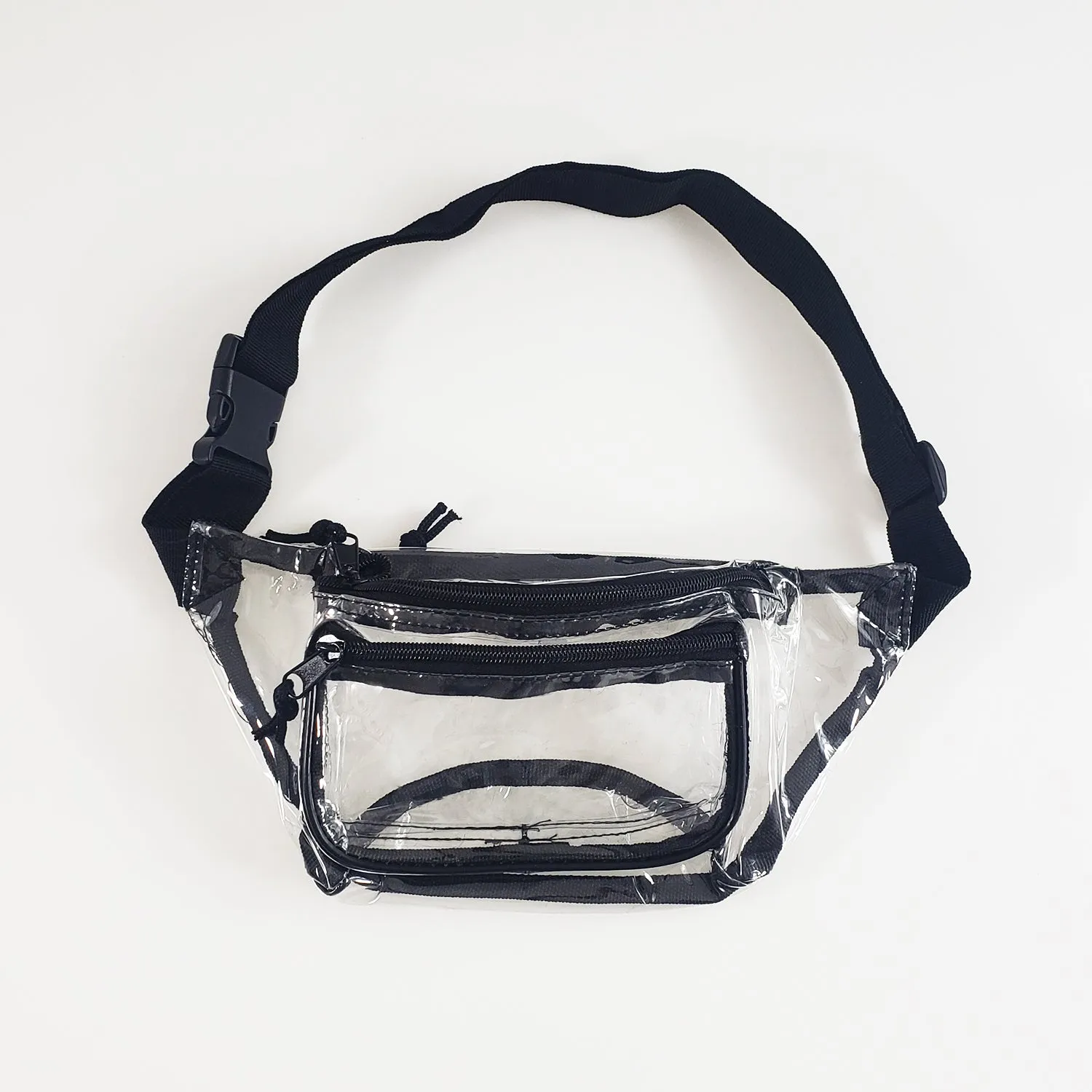 6 ct Three Zipper Clear Fanny Pack - By Bundle