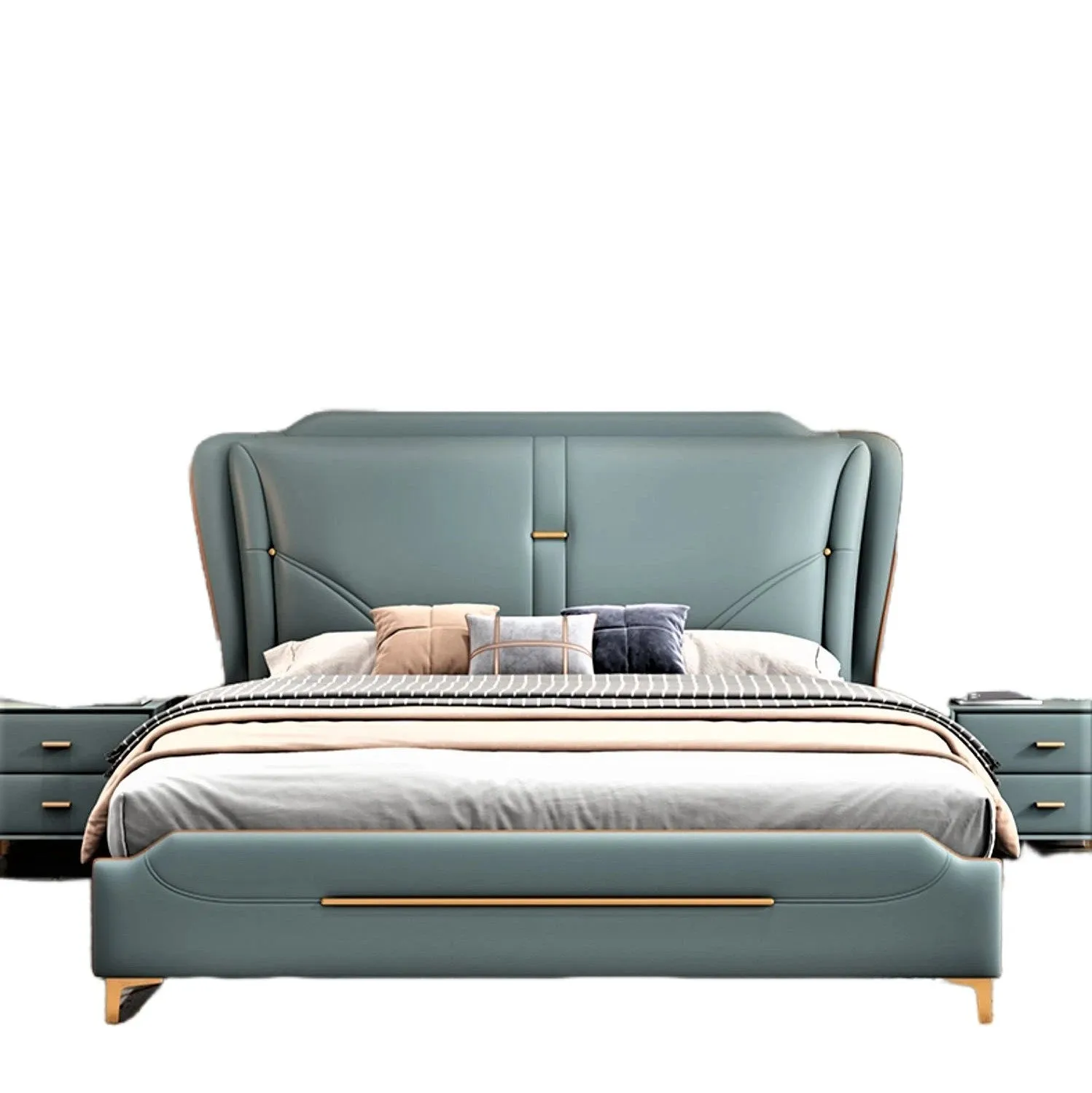 Apollo Upholstered Luxury Bed With Storage in Leatherette