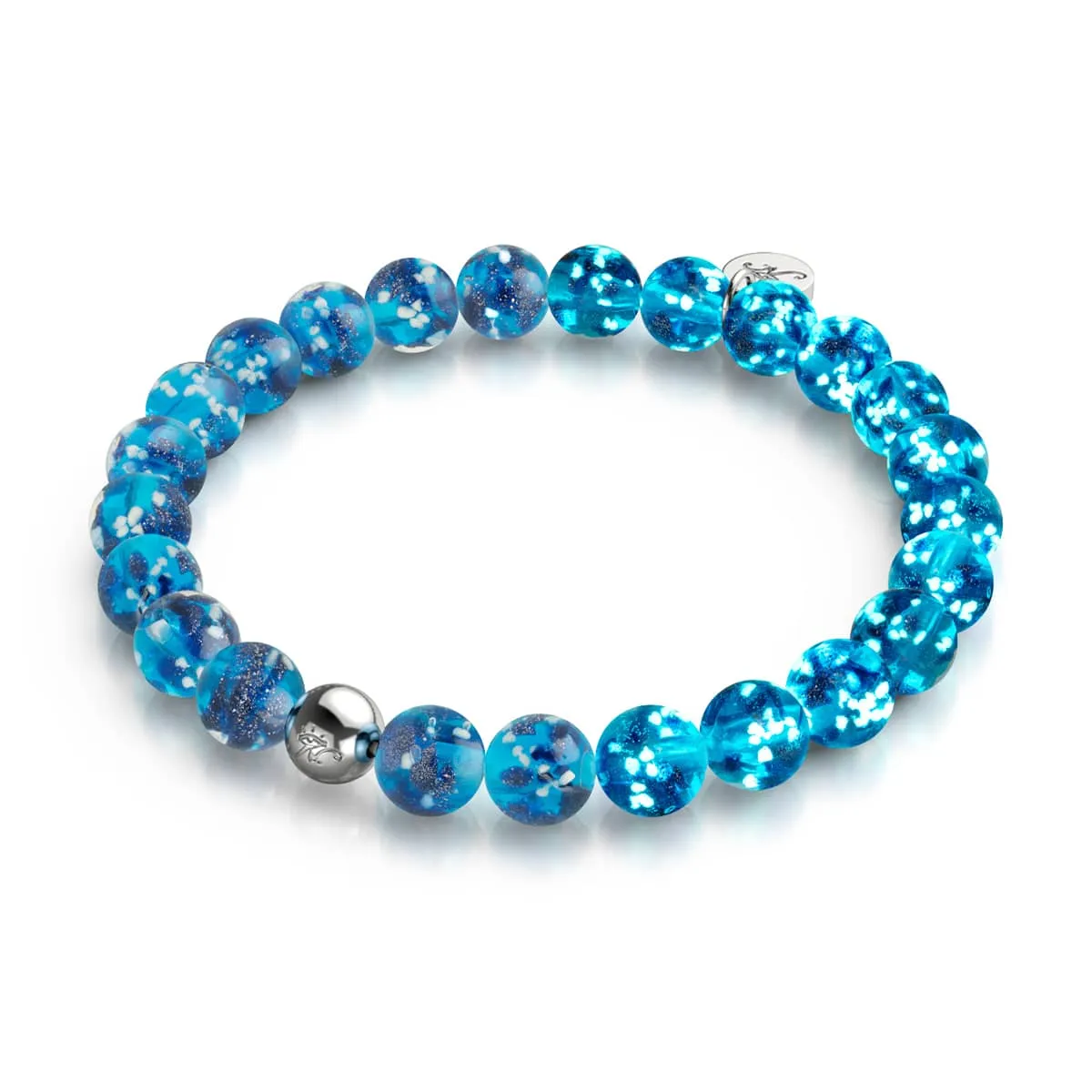 Aquamarine | .925 Sterling Silver | Firefly Glass Bracelet