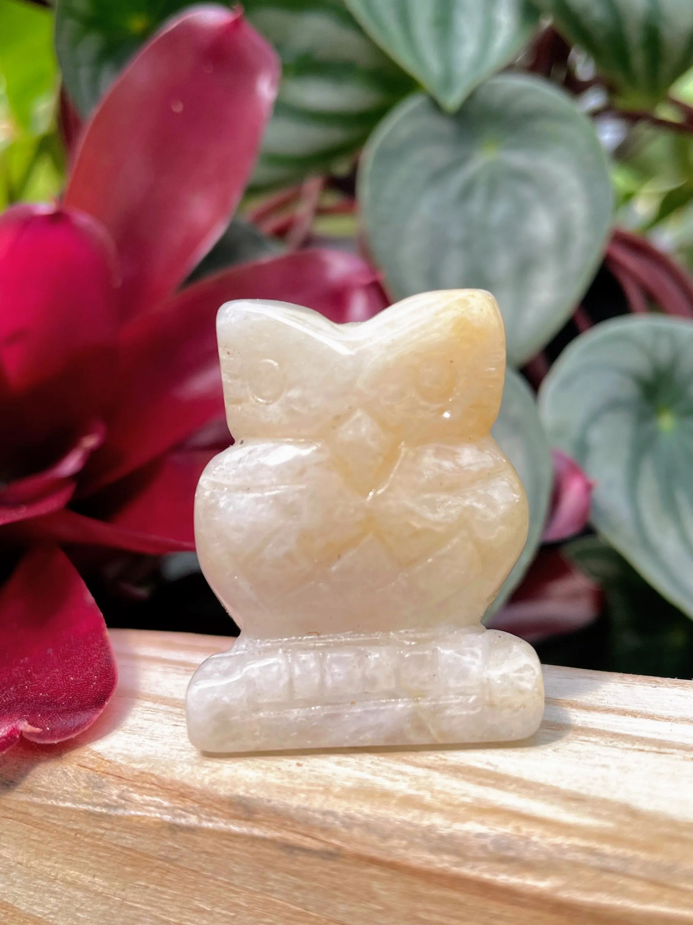 Aventurine Owl Crystal Carving