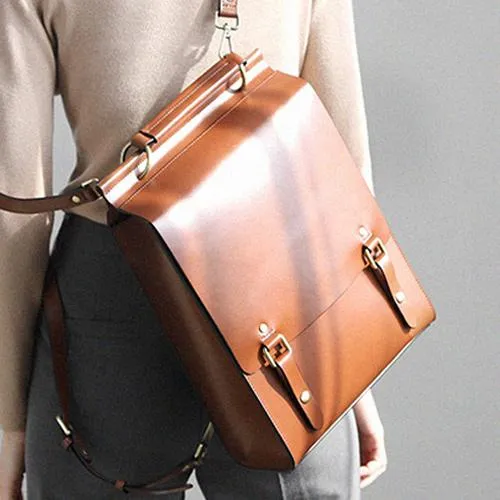 Best Coffee Leather Womens Satchel Backpacks Laptop Leather Black School Backpacks for Women