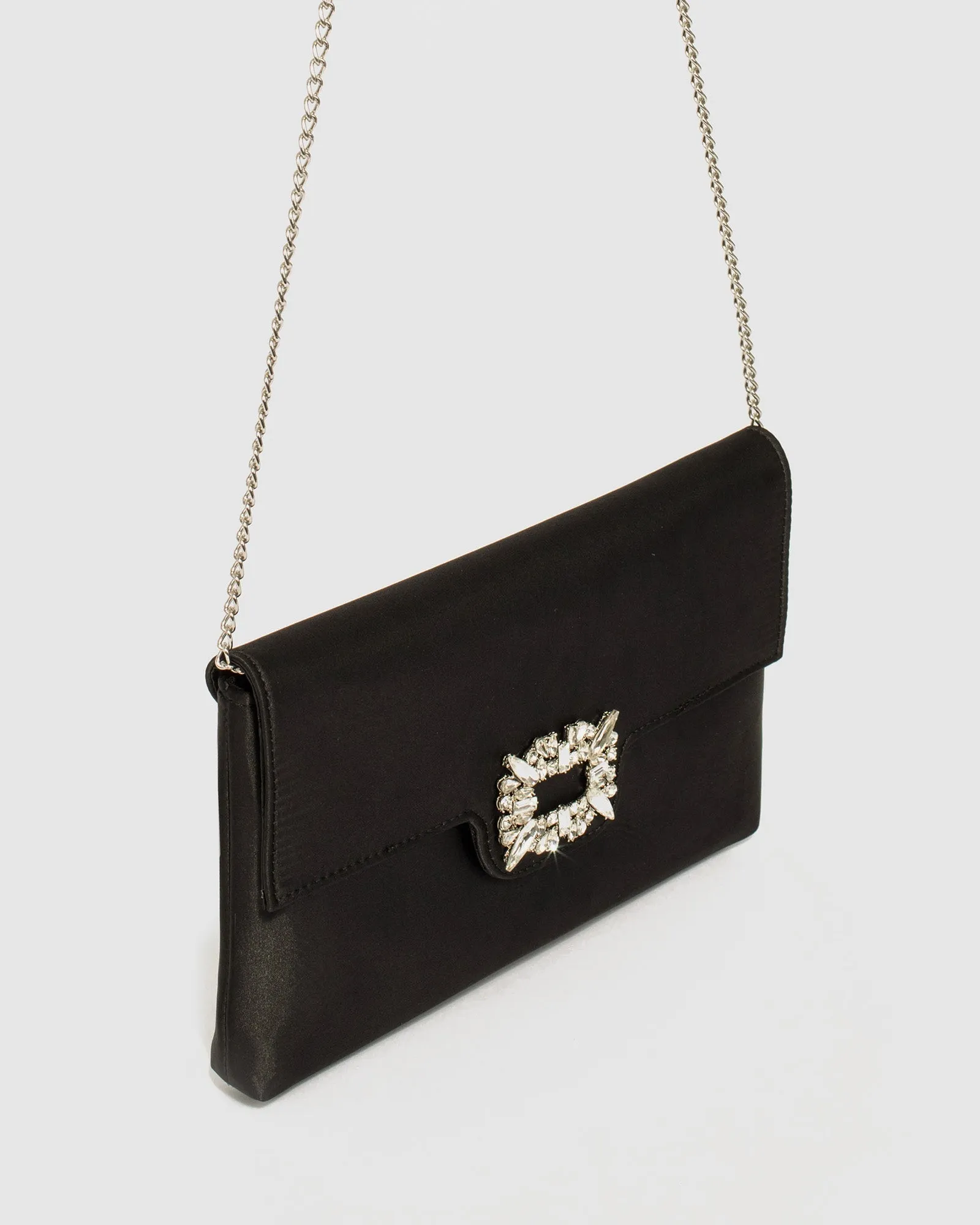 Black Polly Crystal Clutch Bag