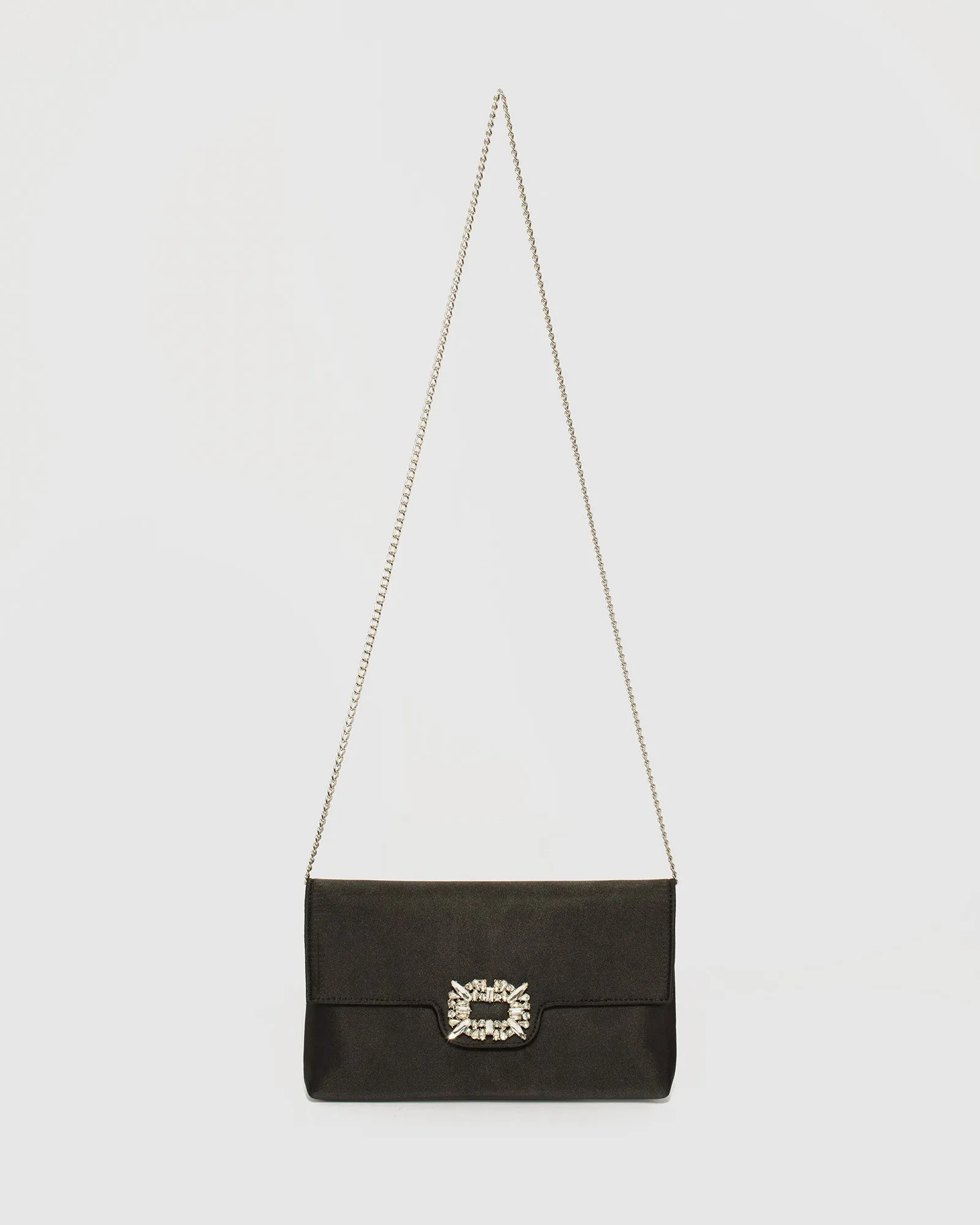 Black Polly Crystal Clutch Bag