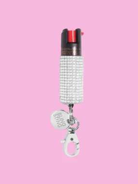 Blingsting Rhinestone Pepper Spray in Silver