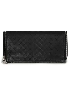 Bottega Veneta black leather clutch bag 619398