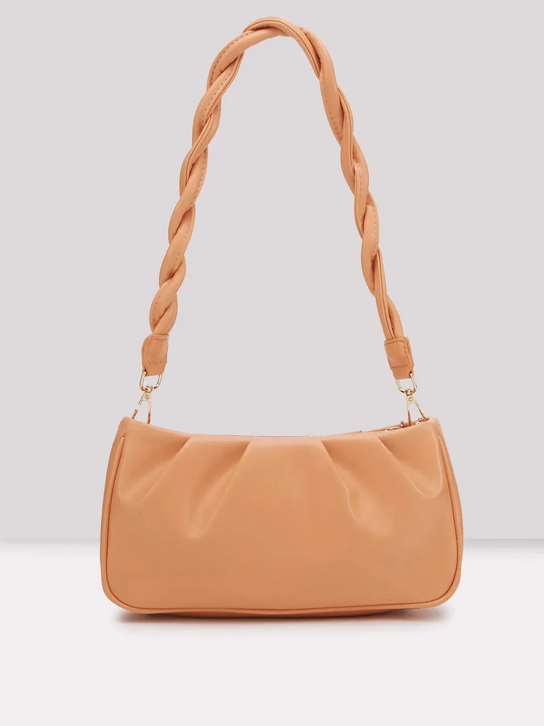 Caprese Emily In Paris Solid Medium Sling Handbag Peach