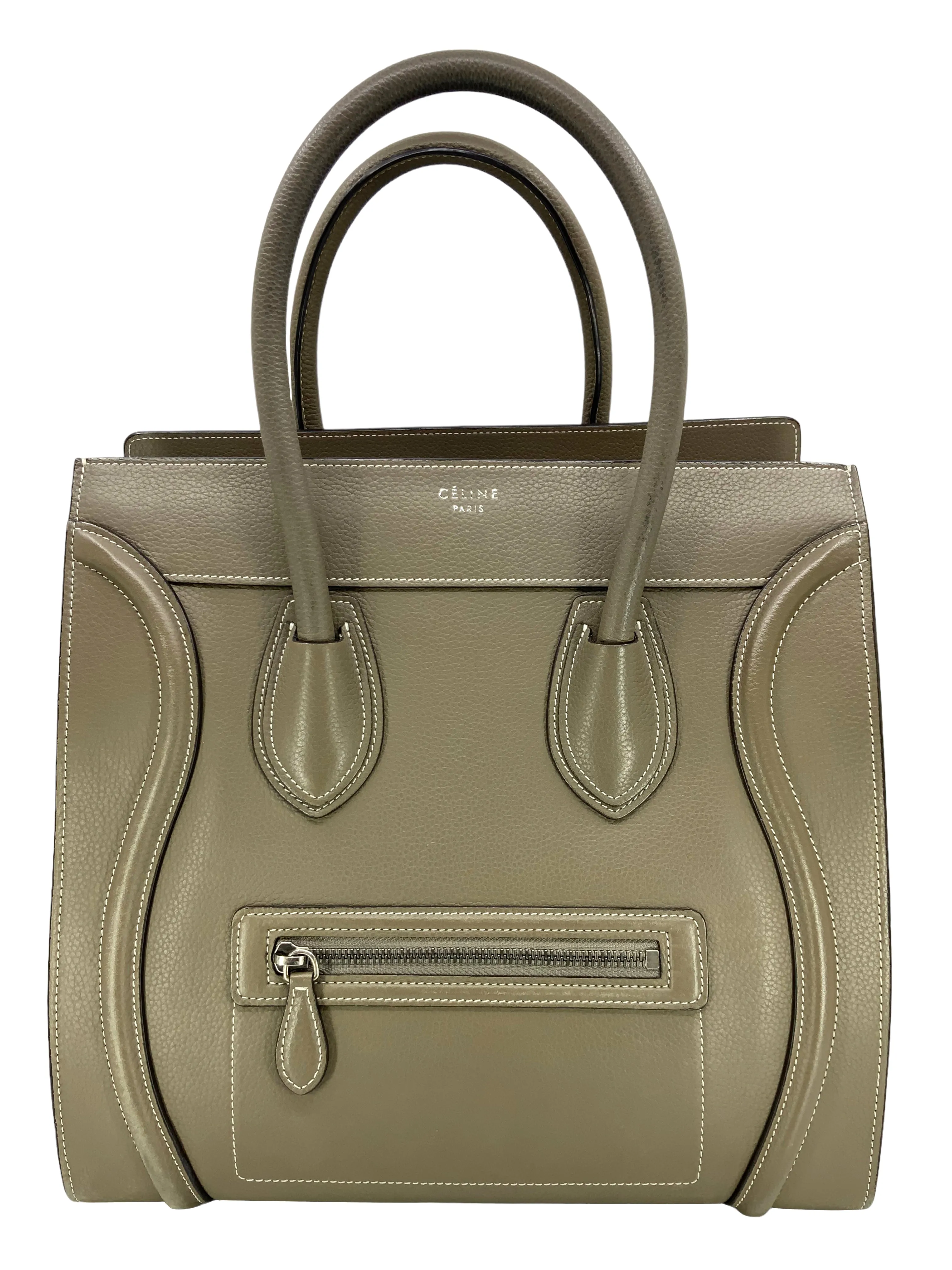 Celine Mini Luggage Drummed Calfskin Tote Bag