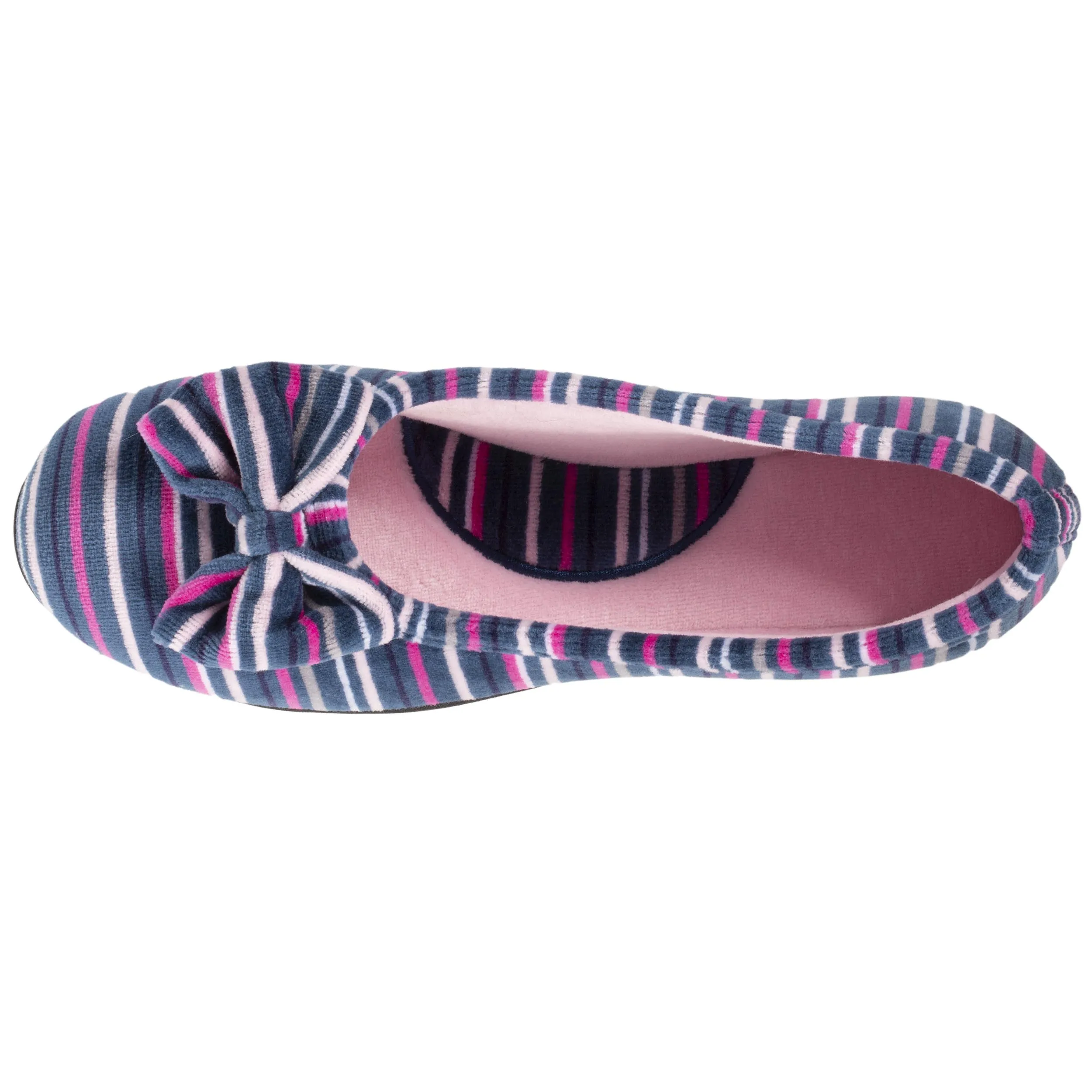 Chaussons ballerines Femme Rayures Nœud