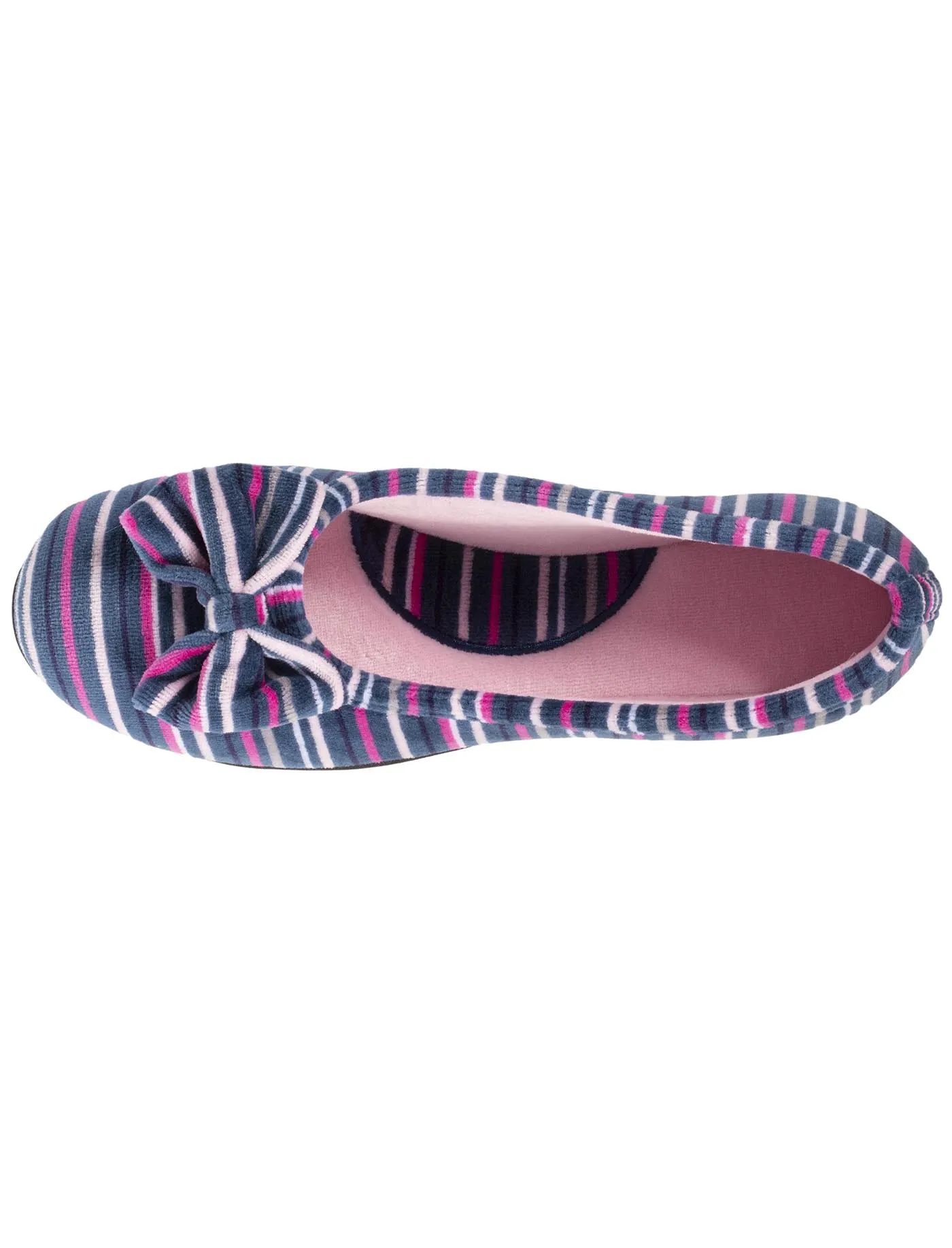 Chaussons ballerines Femme Rayures Nœud