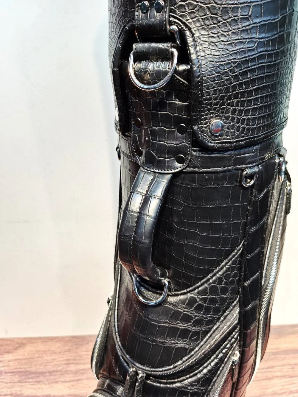 Crocodile Belly Leather Golf Bags ,Golf Sets , Golf Cart Bags  & Golf Stand Bags Black With Roller