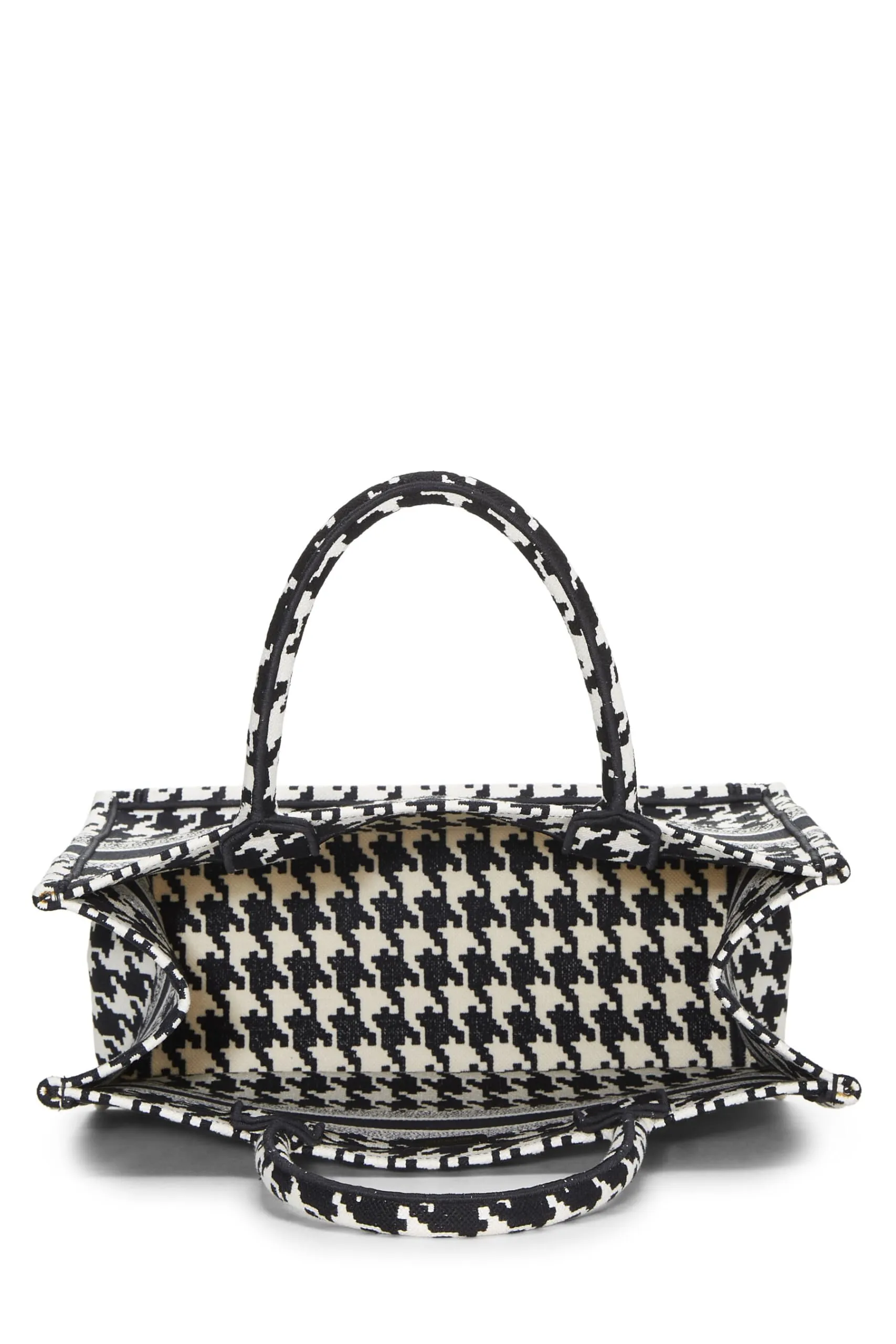 Dior,  Black & White Houndstooth Book Tote Medium, Multi