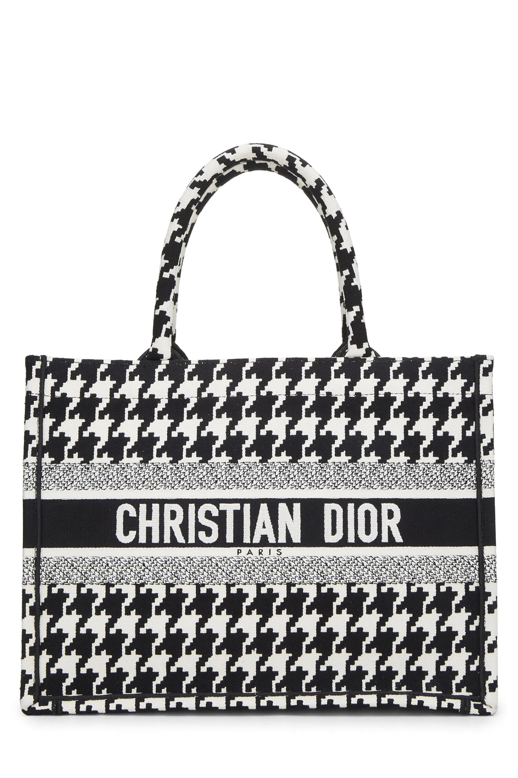 Dior,  Black & White Houndstooth Book Tote Medium, Multi