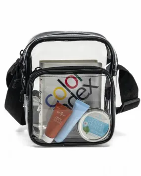 Dual-Zip Clear Crossbody Bag