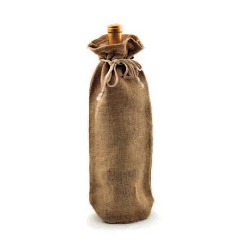 Eco-Friendly Single Bottle Jute Wine Bags with Drawstring WJ163