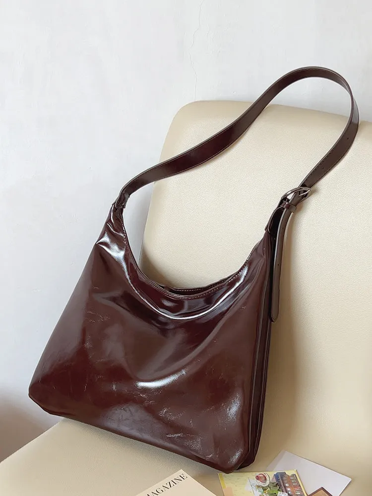 Elena Handbags Simple Leather Tote Bag