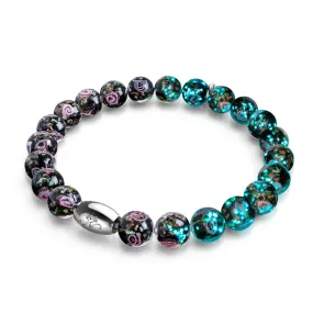 Enchanted Rose | .925 Sterling Silver | Firefly Glass Garden Bracelet