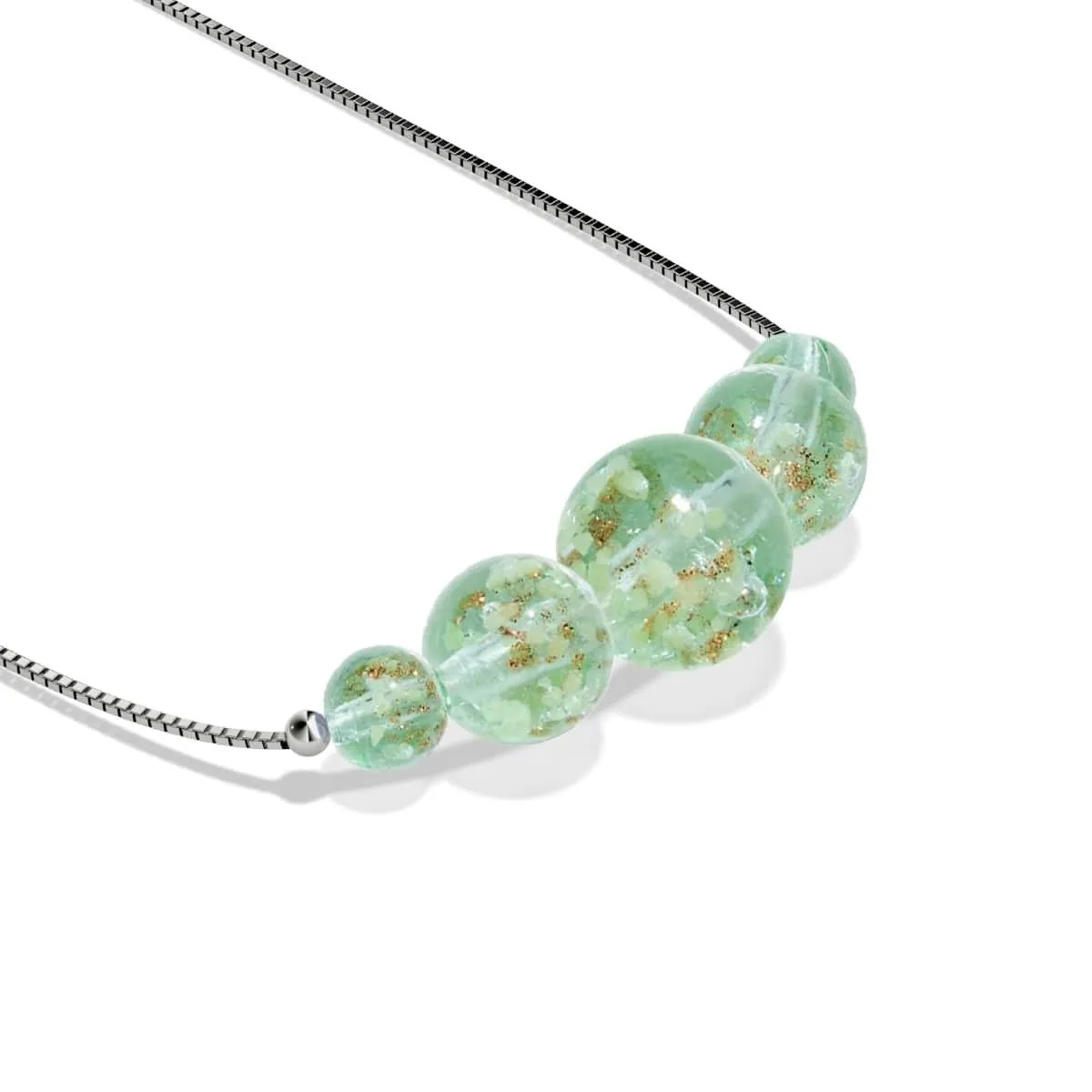 Evergreen | .925 Sterling Silver | Firefly Glass Infinity Clasp Necklace