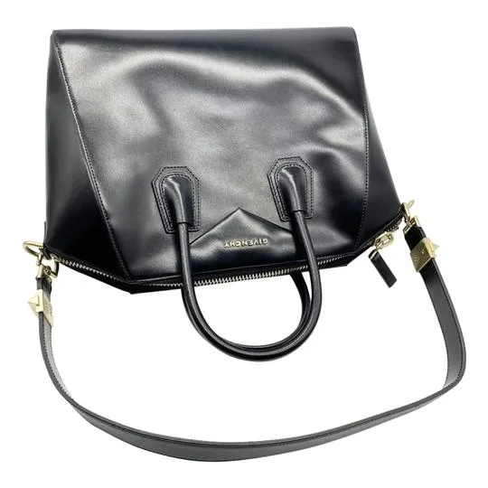 Givenchy Shiny Lord Calfskin Medium Antigona Black Leather Tote