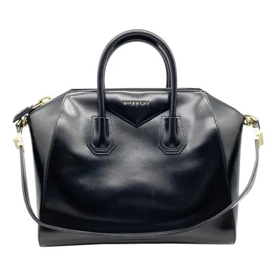 Givenchy Shiny Lord Calfskin Medium Antigona Black Leather Tote