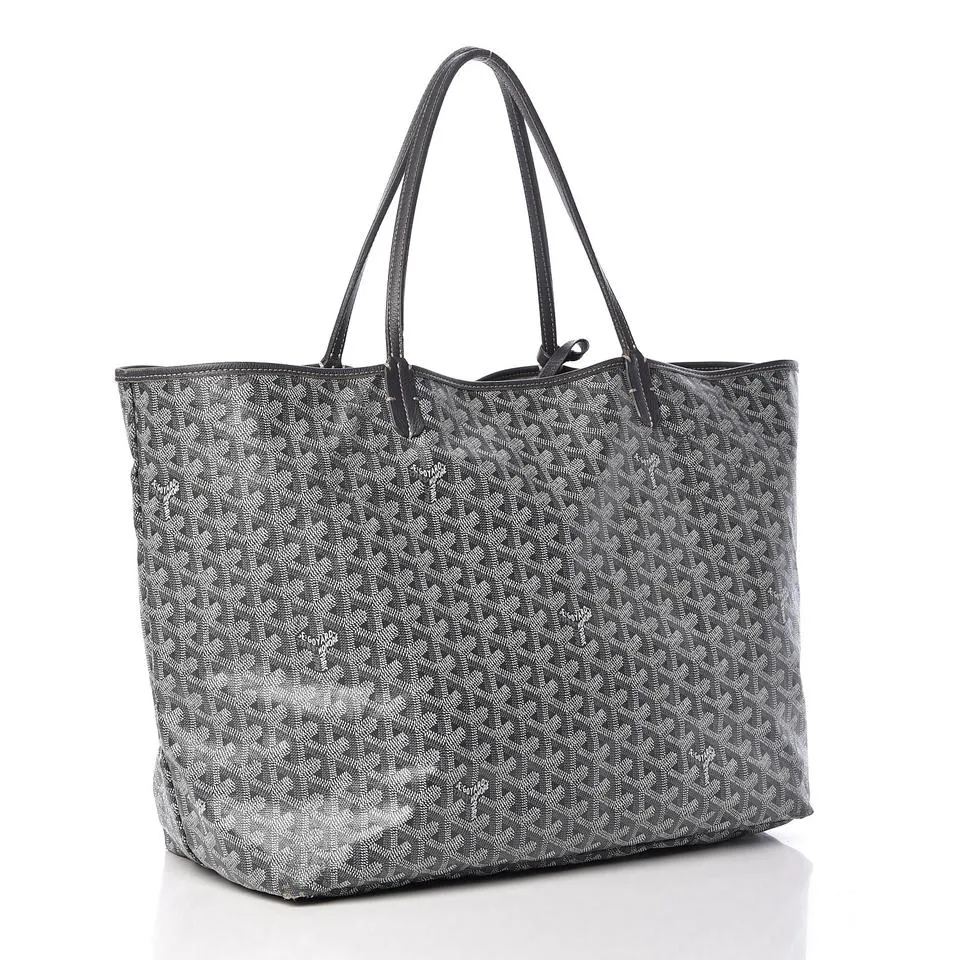 Goyard Goyardine Saint Louis Gm Grey Coated Canvas Tote