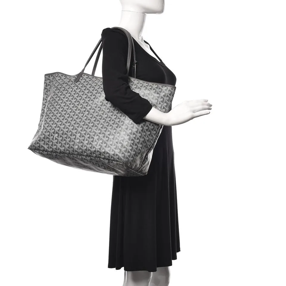 Goyard Goyardine Saint Louis Gm Grey Coated Canvas Tote