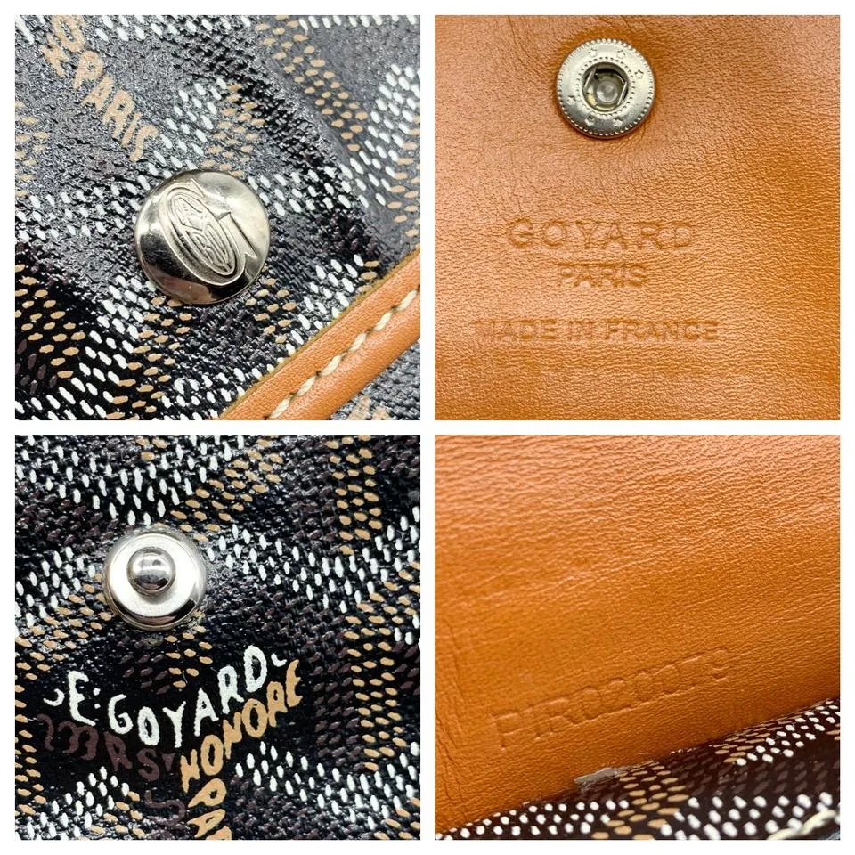 Goyard St Louis Pm Gold Black Coated Canvas Tote