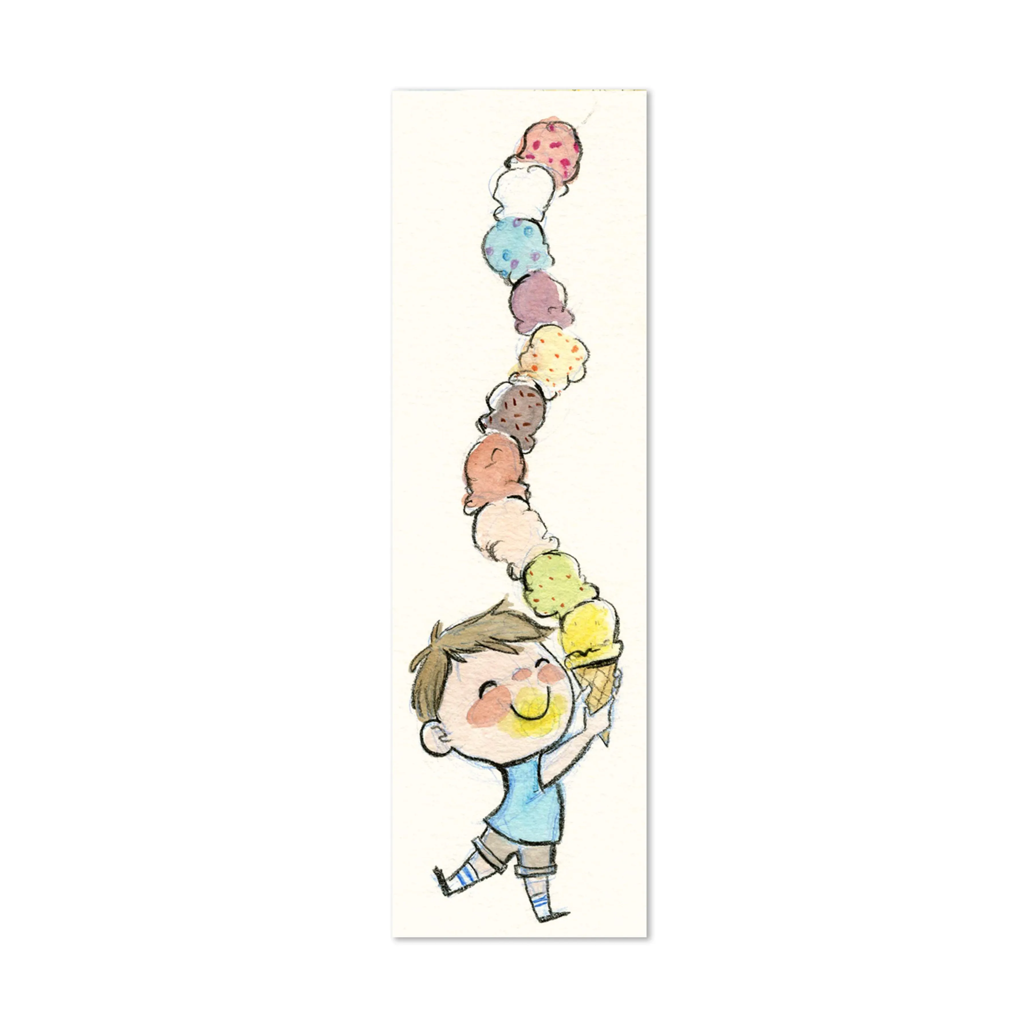 Ice Cream Boy Canvas Bookmark