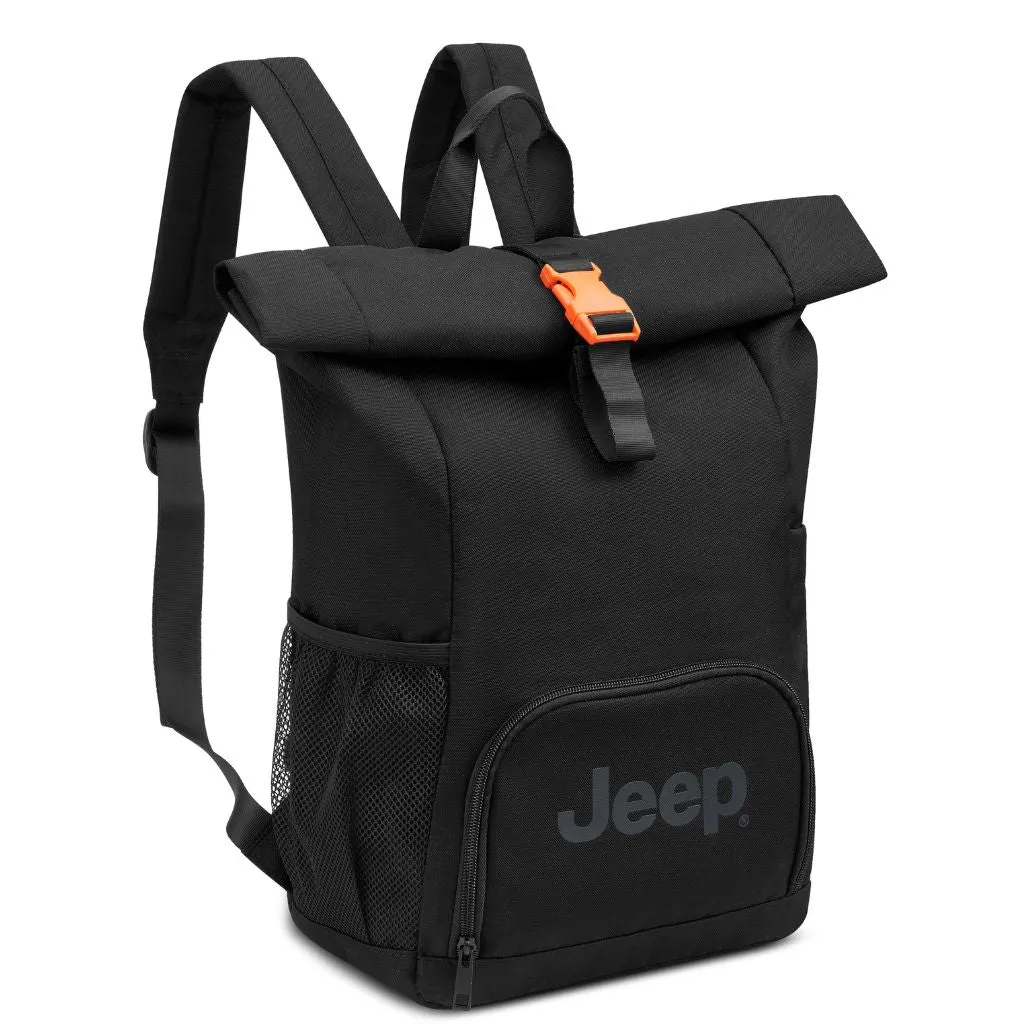 Jeep Rolltop 17" Laptop Backpack - Black