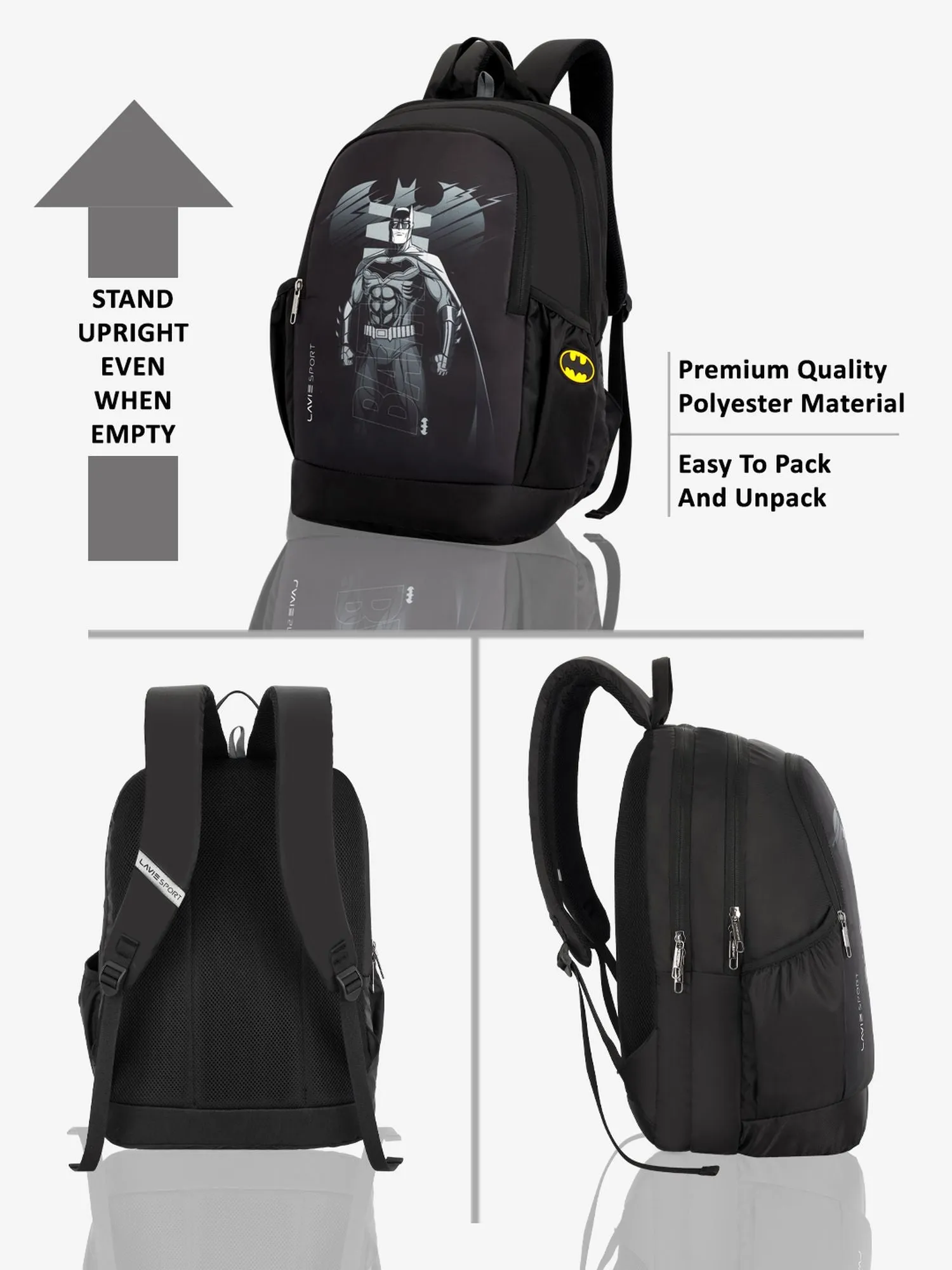 Lavie Sport Batman Vigilante 33L Casual Laptop Backpack For Men/Women & Boys/Girls Black