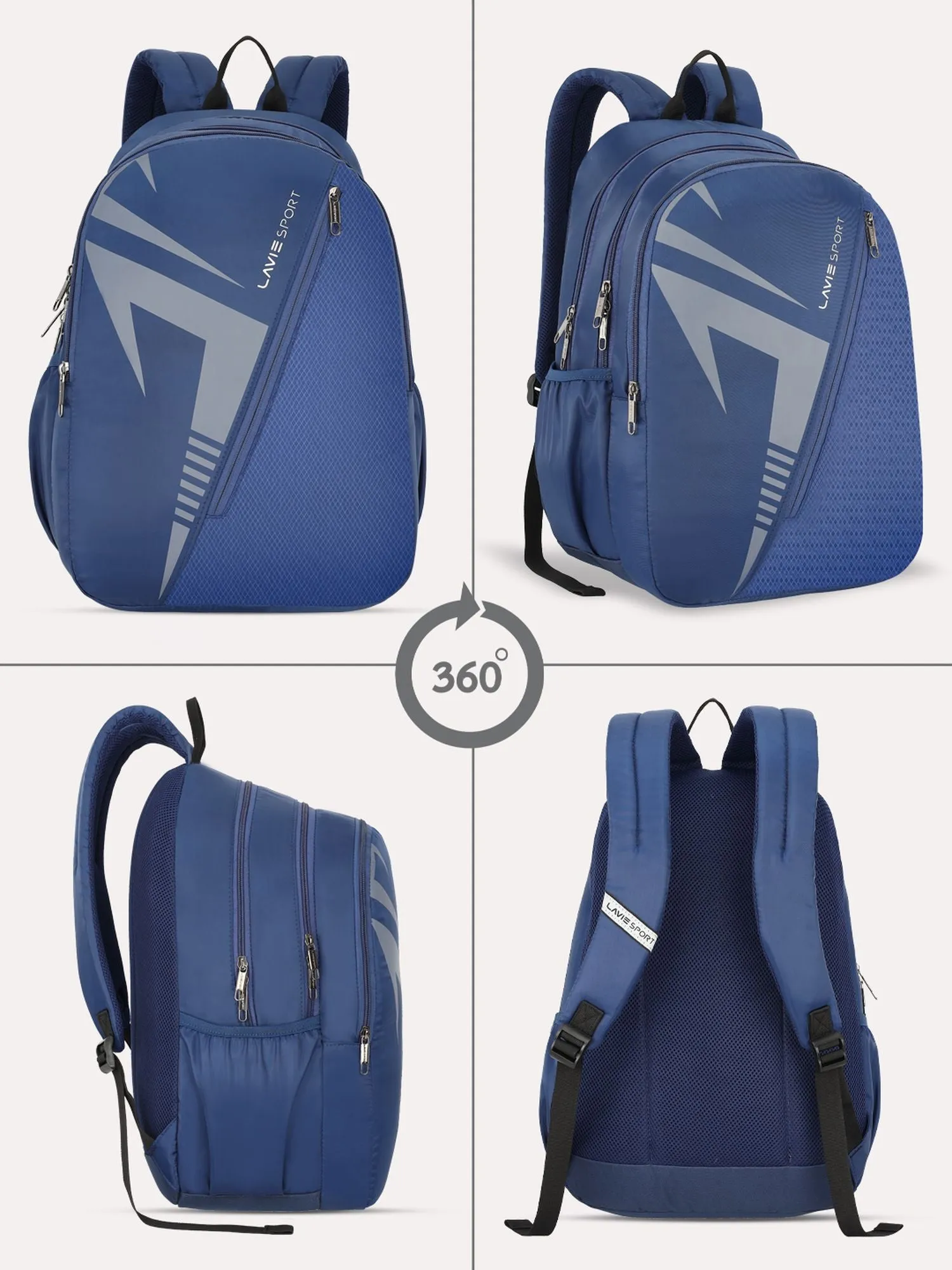 Lavie Sport Tribal 37L College Bag For Boys & Girls|Backpack For Men & Women Navy