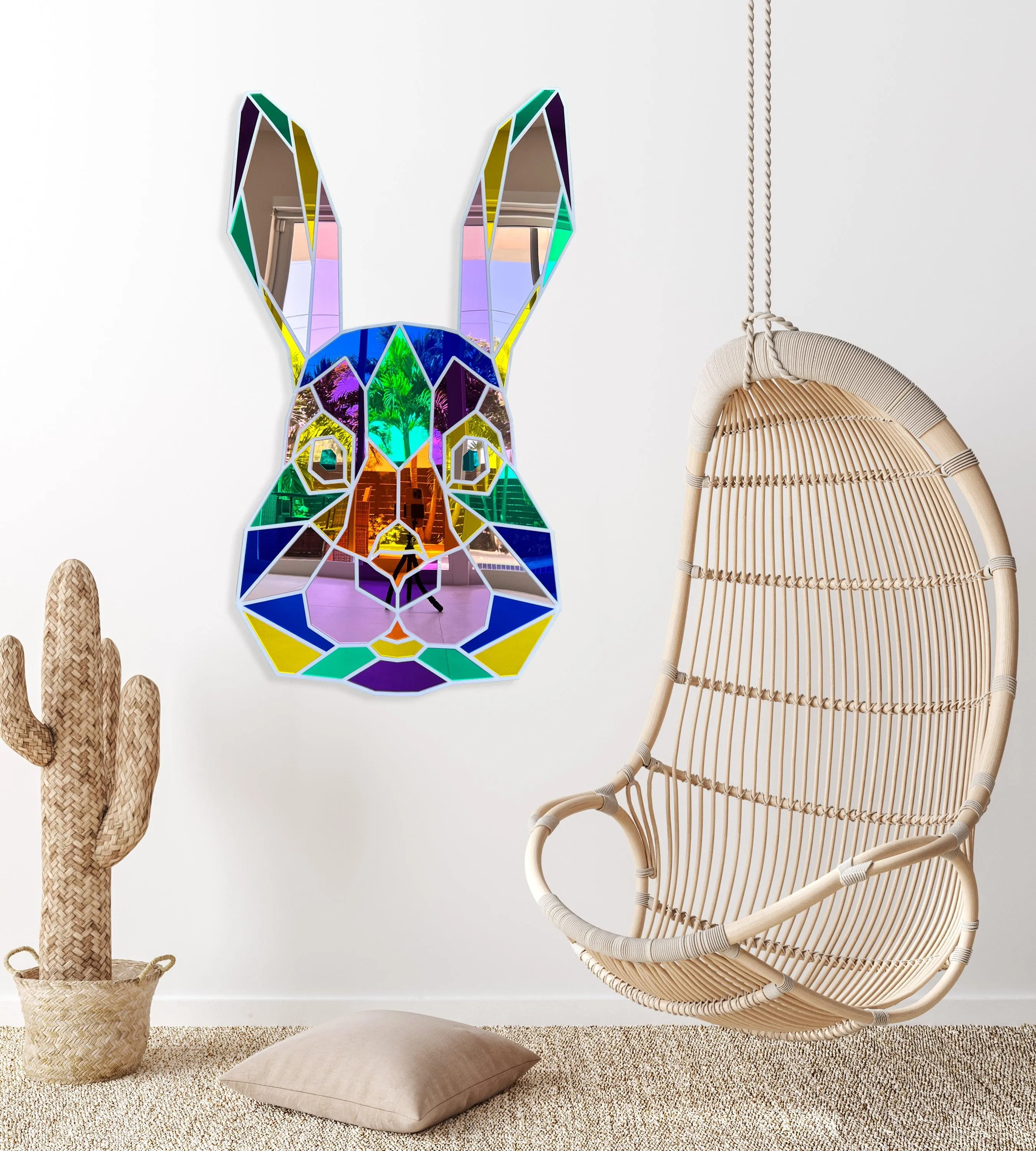 Mirrored Acrylic Rabbit Wall Decor Kids Art