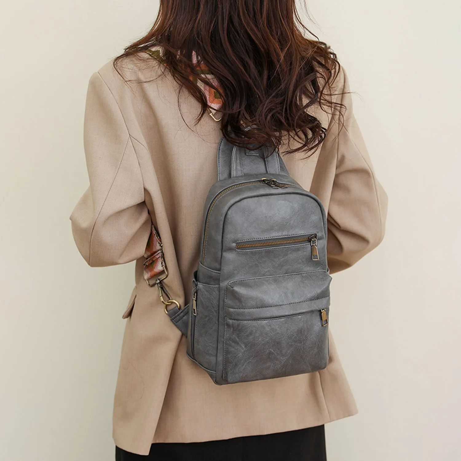 Modern Luxurious Vegan Leather Elevates Backpack