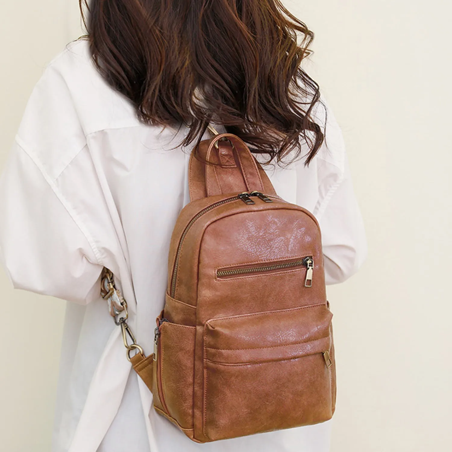 Modern Luxurious Vegan Leather Elevates Backpack