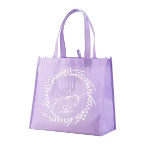 Purple Eco Tote Bag - James 1:2 "Count It All Joy"