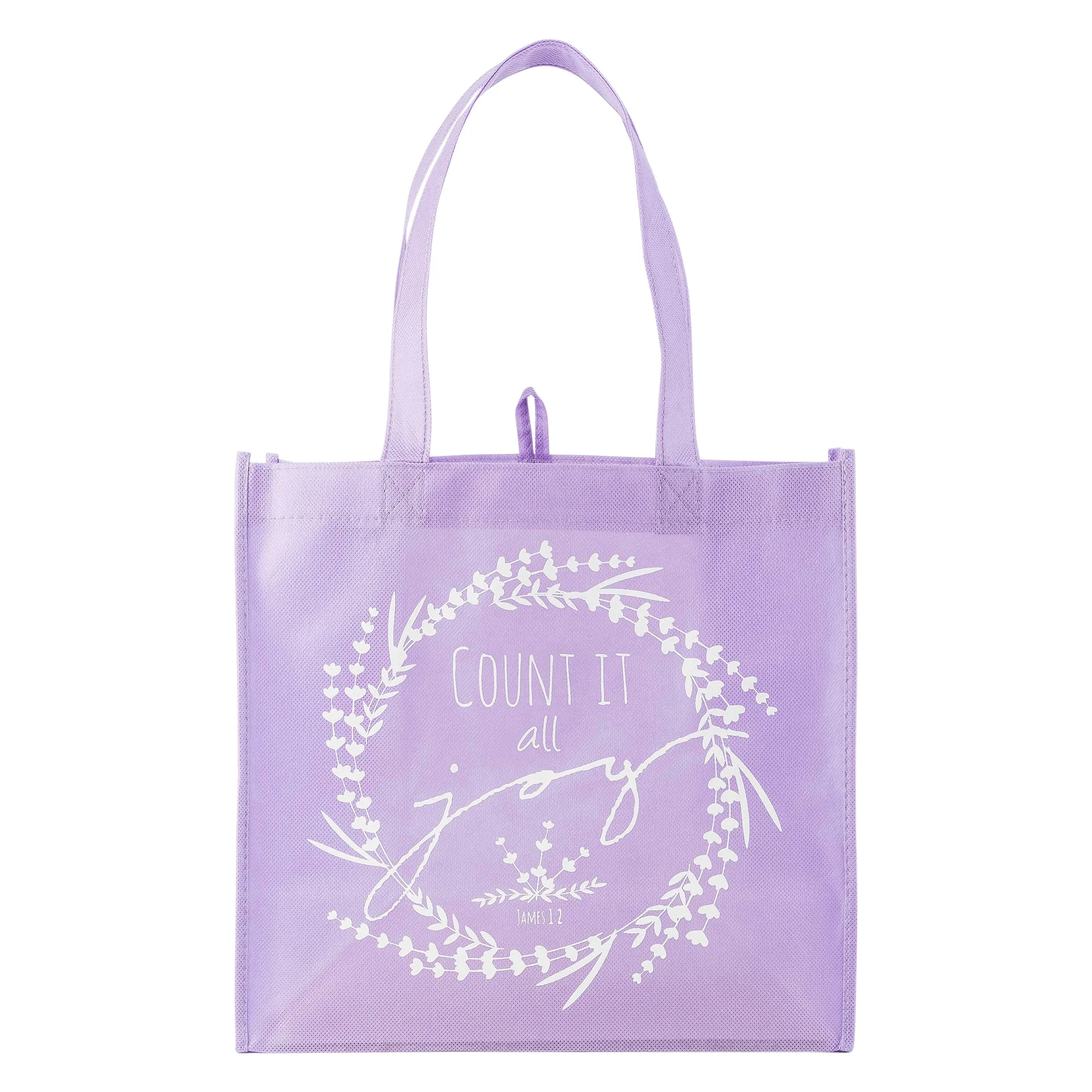 Purple Eco Tote Bag - James 1:2 "Count It All Joy"