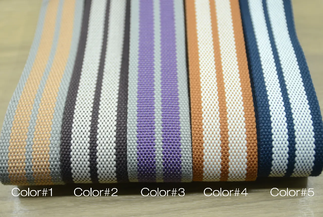 Striped Cotton Webbing,1.5 inch 38mm wide cotton webbing  ,Multi color cotton webbing