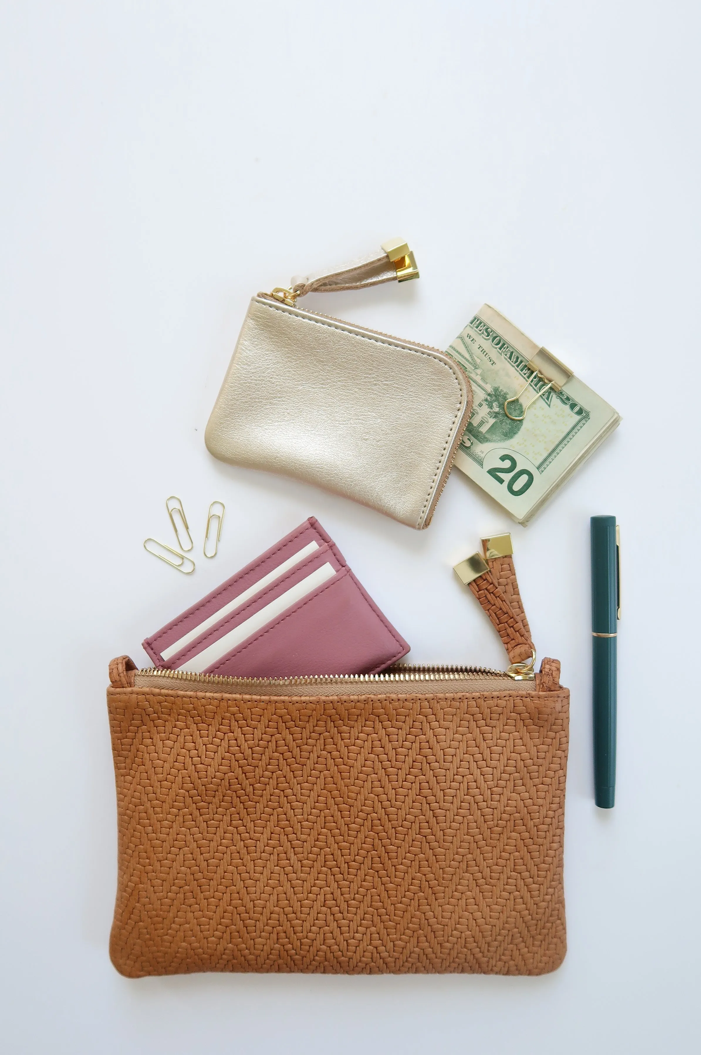 TIP POUCH (LOOPS) | TAN HERRINGBONE