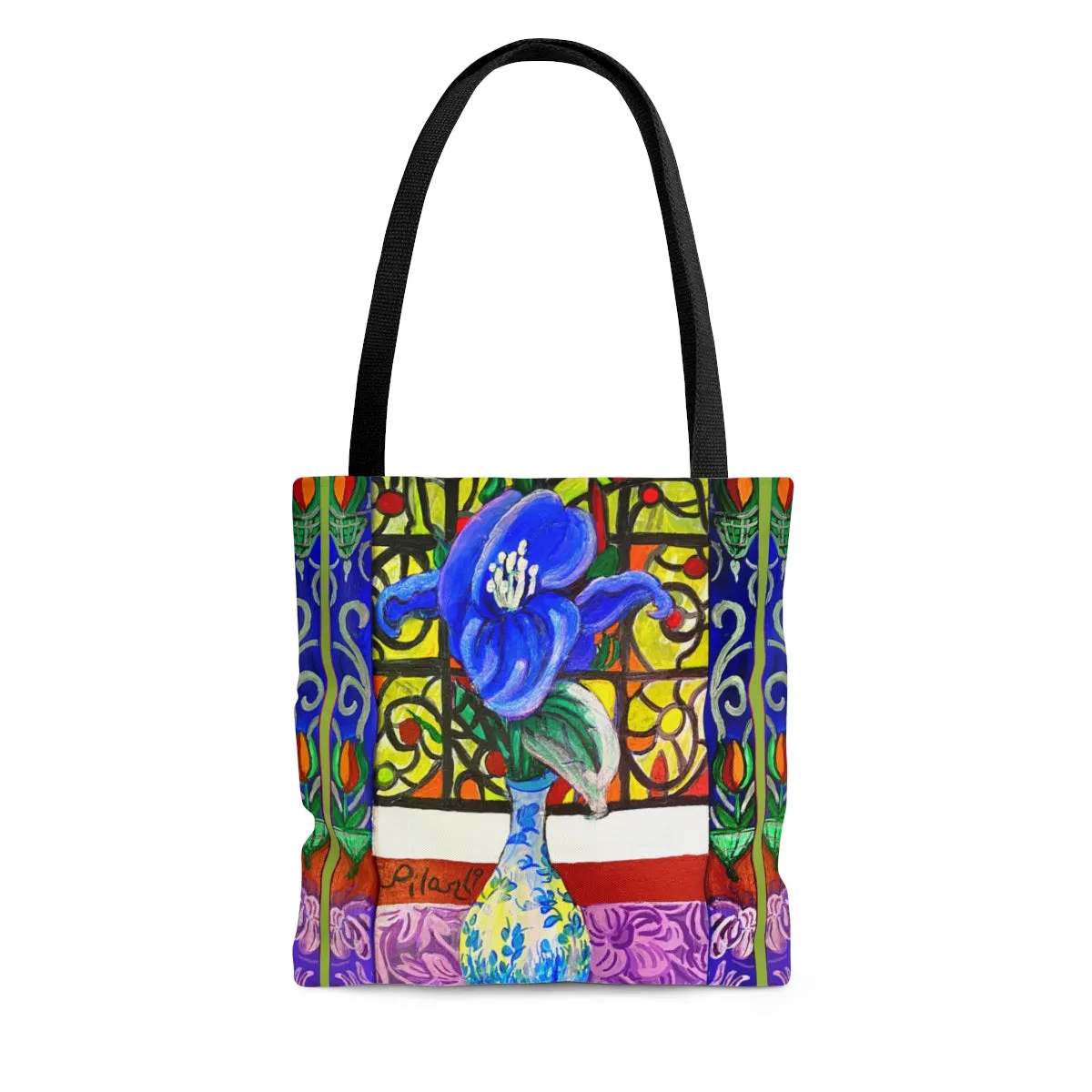 Tote Bag - Blue Magnolia and Stained Glass