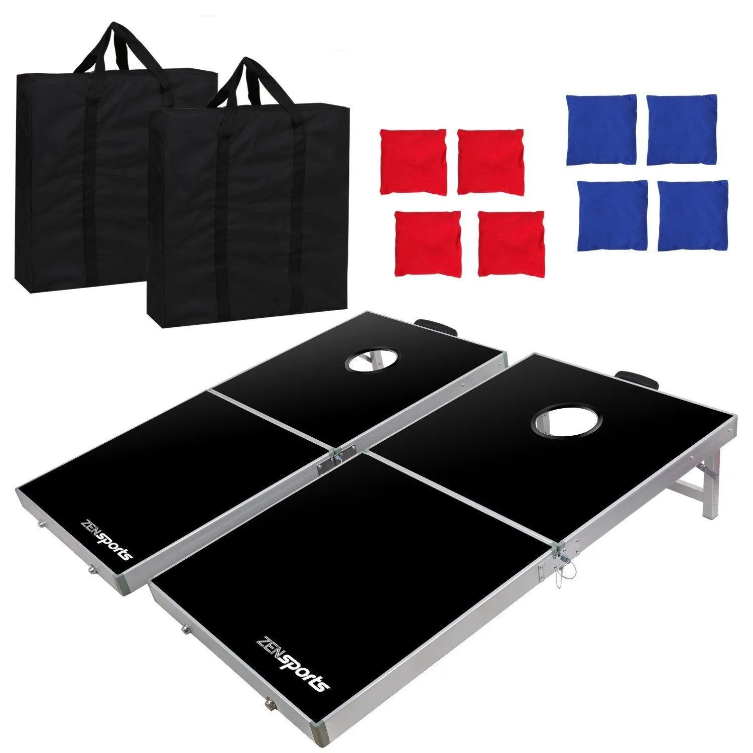 ZENY™ 4' x 2' Portable Beanbag CornHole Game Set with 8 Bean Bags and Carrying Case